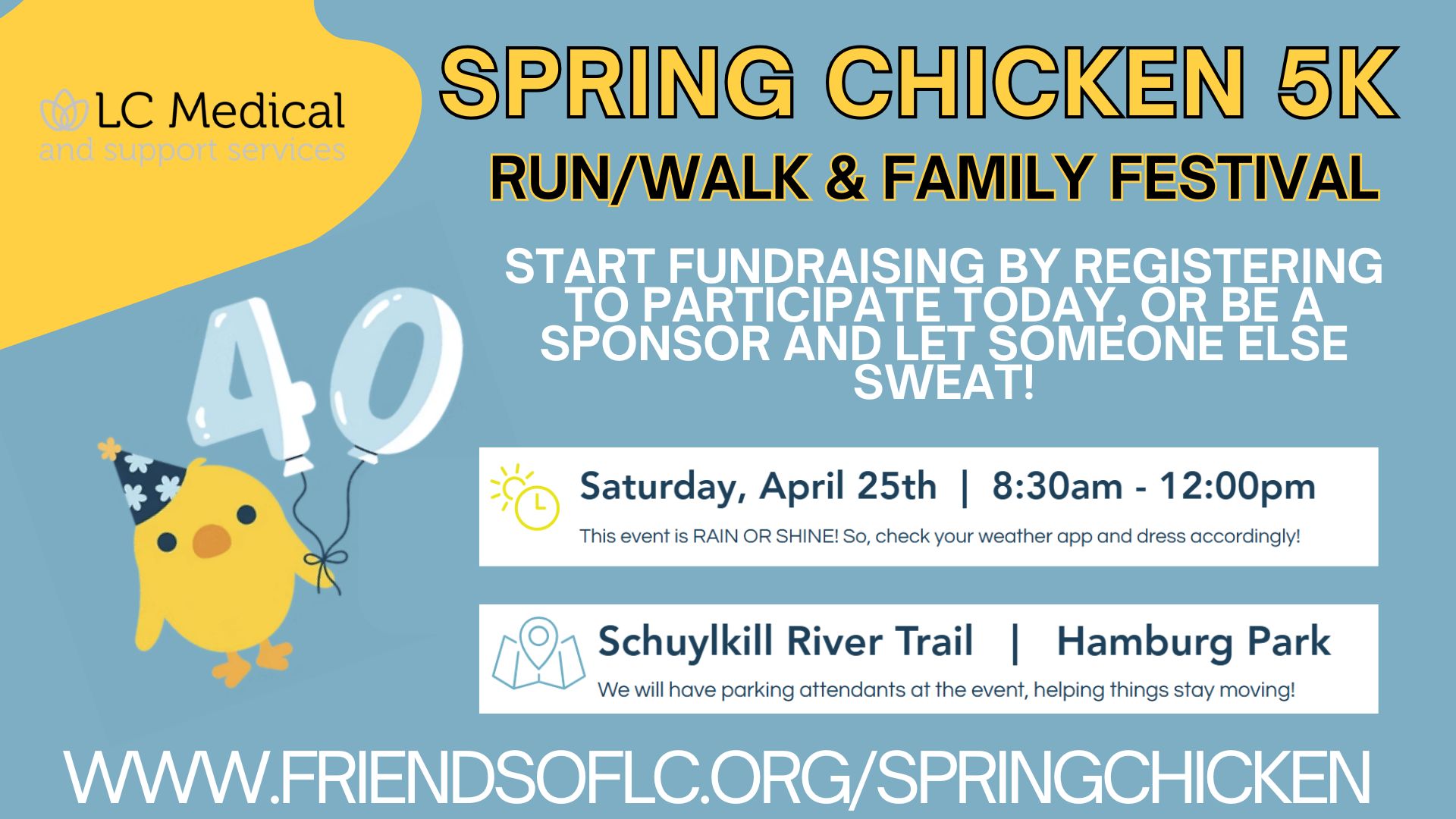 lc medical spring chicken 5k hamburg park schuylkill trail